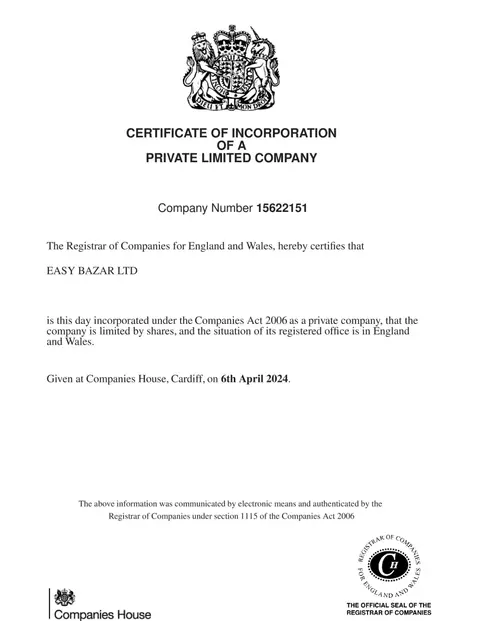 UK Certificate